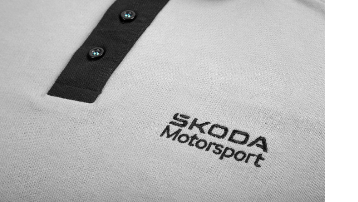 Škoda Motorsport Poloshirt, Herren, grau, Gr. XXXL