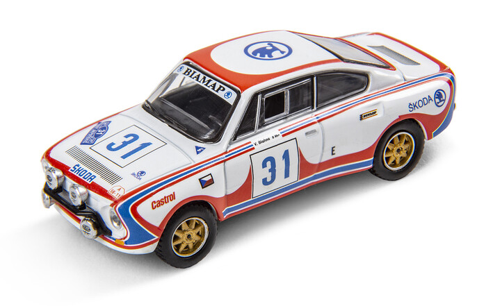 Škoda 130 RS Rallye-Modellfahrzeug Sammlerset, 1:64
