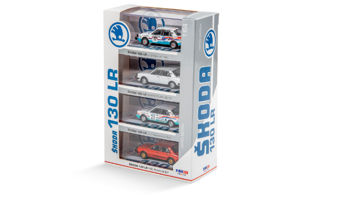 Škoda 130 LR Rallye-Modellfahrzeug Sammlerset, 1:64