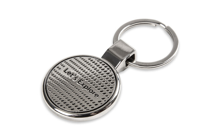 Škoda Schlüsselanhänger mit Pfandchip, silber/schwarz