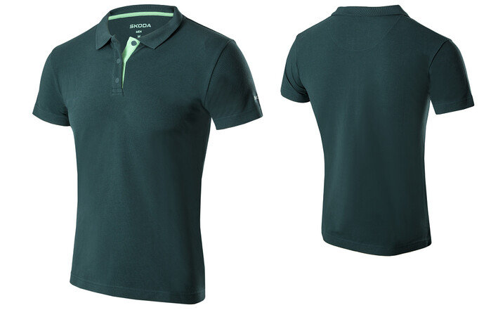 Škoda Herren Polo-Shirt, emerald green
