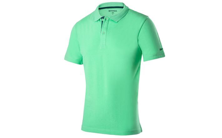 Škoda Herren Polo-Shirt, electric green