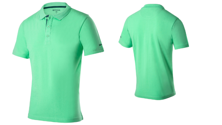 Škoda Herren Polo-Shirt, electric green